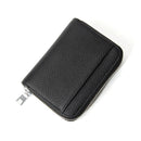 Genuine Leather RFID Blocking Accordion Card Holder & Coin Purse - Large Capacity Zip Wallet(black)-1