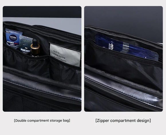 Large Capacity PU Leather Toiletry Bag - Multi-Compartment Dopp Kit & Cosmetic Organizer(black)