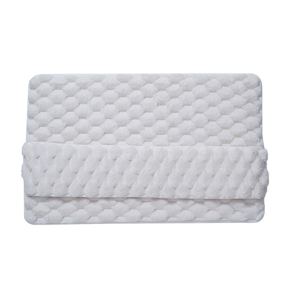 Luxury Plush Memory Foam Bath Mat with Foot Drying Panel - Super Absorbent & Non-Slip Bathroom Rug(Checkered gray)