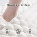 Luxury Plush Memory Foam Bath Mat with Foot Drying Panel - Super Absorbent & Non-Slip Bathroom Rug(Checkered brown)-2