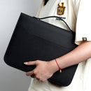 Professional PU Leather A4 Portfolio Binder with Zipper, Handle, Calculator & Clipboard(grey)-4