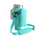 Green Crossbody Tumbler Carrier with Detachable Wallet Pouch and Adjustable Strap-1