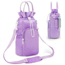 Purple Protective Crossbody Water Bottle Holder with Pockets, Fits 40oz Stanley Tumbler-1