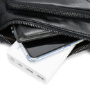 Black Men's Leather Sling Backpack - Casual Crossbody Chest Bag-3