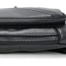 Black Men's Leather Sling Backpack - Casual Crossbody Chest Bag-4