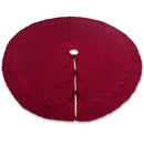 Festive Knit Christmas Tree Skirt - Acrylic Red Tree Mat with Pom-Poms 122cm-3