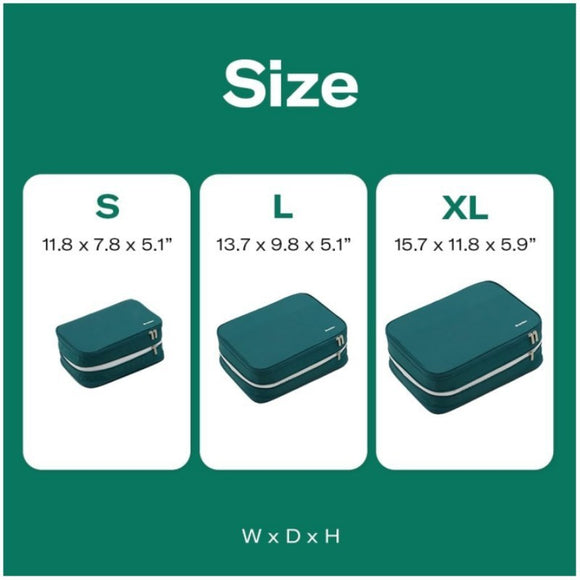 S Black Durable & Expandable Travel Packing Cube - Tear-Resistant & Water-Repellent Clothing Organizer with Double Zippers