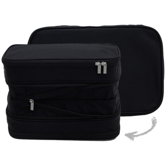 M Black Durable & Expandable Travel Packing Cube - Tear-Resistant & Water-Repellent Clothing Organizer with Double Zippers