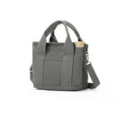Grey Small Canvas Tote Bag Crossbody Lunch Handbag with Adjustable Strap Fits 9.7 Inch Tablet for Women Daily Work and Travel-1