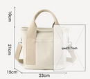 Black Small Canvas Tote Bag Crossbody Lunch Handbag with Adjustable Strap Fits 9.7 Inch Tablet for Women Daily Work and Travel-2