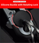 3pc Black Durable Zinc Alloy Carabiner Keychain – Secure Twist Lock & Dual Key Rings-2