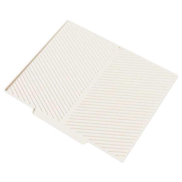 2PC White Multi-Use Drain Mat (37x27 cm) – Non-Slip Heat Protection for Dish Drying & Prep