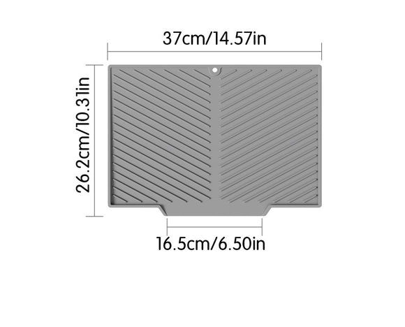 2PC White Multi-Use Drain Mat (37x27 cm) – Non-Slip Heat Protection for Dish Drying & Prep