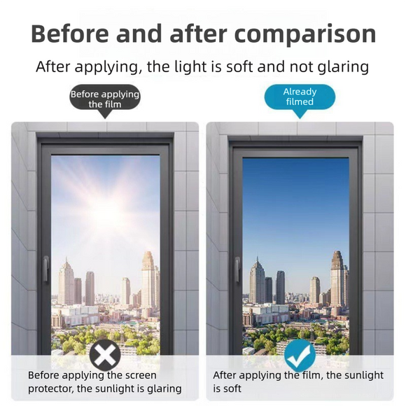 Premium 6-Layer Black Window Film for Home/Office – Reflective One-Way Privacy, 50cm x 2m One Roll, UPF 50+ UV Block,With Full Install Tools