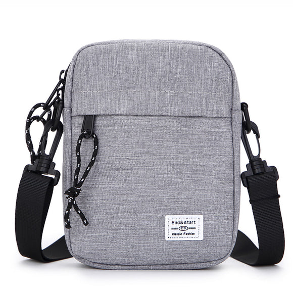 Light Grey Mini Streetwear Oxford Cloth Crossbody Bag - Ultra-Light (200g) Fashion Sling Pack, Fits 8-inch Tablet