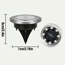 4-Pack Solar LED In-Ground White Light Set (Single 7.1x7.1x6.1cm) - Stainless Steel Waterproof Outdoor Garden Pathway and Landscape Spike Lamp-1