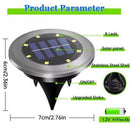 4-Pack Solar LED In-Ground White Light Set (Single 7.1x7.1x6.1cm) - Stainless Steel Waterproof Outdoor Garden Pathway and Landscape Spike Lamp-2