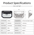 2-Pack Solar Motion Sensor Wall Light(178-Bead LED) -  3 Lighting Modes, IP64 Waterproof, Three-Sided Wide-Angle Lighting for Outdoor Security and Garden Lighting-4