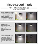 2-Pack Solar Motion Sensor Wall Light(230-Bead LED) -  3 Lighting Modes, IP64 Waterproof, Three-Sided Wide-Angle Lighting for Outdoor Security and Garden Lighting-3