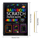 3-Pack DIY Rainbow Scratch Art Books Set - Neon Black Scratch Paper for Kids, Multi-Size (S, M, L) Creative Drawing & Fun-5