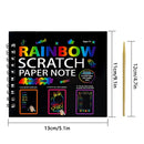 3-Pack DIY Rainbow Scratch Art Books Set - Neon Black Scratch Paper for Kids, Multi-Size (S, M, L) Creative Drawing & Fun-6
