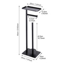 2-in-1 Freestanding Toilet Paper Holder - Thick Carbon Steel with Matte Black Finish, Storage Top and 2 * Paper Roll Holder-4