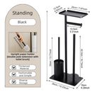 3-in-1 Freestanding Toilet Paper Holder - Thick Carbon Steel with Matte Black Finish, Storage Top, Paper Roll Holder, and Integrated Brush Holder-2