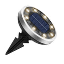 4-Pack New Solar LED In-Ground Yellow Lights (Single 8.3x8.3x10 cm) - Stainless Steel & ABS Waterproof Outdoor Garden Pathway and Landscape Spike Lamp-1