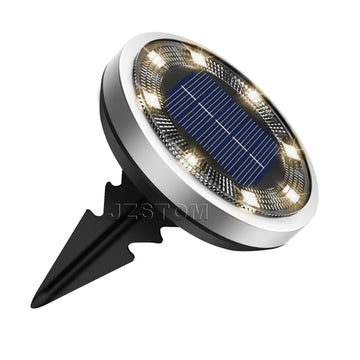 4-Pack New Solar LED In-Ground Yellow Lights (Single 8.3x8.3x10 cm) - Stainless Steel & ABS Waterproof Outdoor Garden Pathway and Landscape Spike Lamp