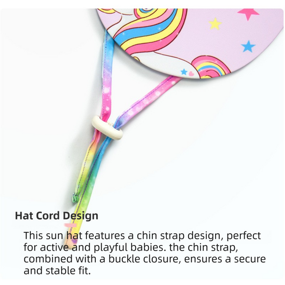 2-Pack Girls' Sun Protection Swim Cap Set - Cute Cartoon Rainbow Horse Pattern, Quick Dry Nylon Swimming & Wading Hat