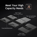 2-Pack Black Metal Thin Slim Men Women Pop Up Wallet (10.1 x 6.9 x 1.7 cm) - RFID Anti-theft Card Holder with box-3