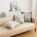 White Elegant Black & White Tree Print Cushion Cover - Modern Home Decor-2