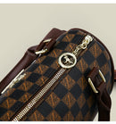 Black leopard print Stylish PU Leather Boston Bag - Elegant Retro Single Shoulder Crossbody Handbag for Women-4