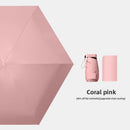Coral pink Compact Mini Travel Umbrella UPF50+ UV Protection Waterproof 6-Fold Flat Design Lightweight Sun & Rain Parasol for Handbag-1