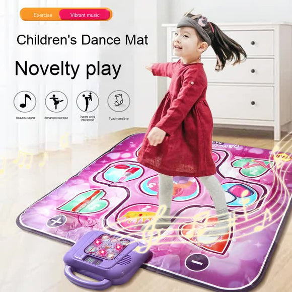 Kids Electronic Dance Mat Princess Theme Musical Rhythm Game with LED Lights Adjustable Volume Non-Slip Floor Playmat for Girls Age 3+