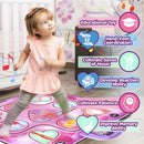 Kids Electronic Dance Mat Princess Theme Musical Rhythm Game with LED Lights Adjustable Volume Non-Slip Floor Playmat for Girls Age 3+-3