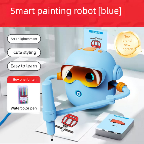 Pink Interactive Drawing Robot Educational Art Toy for Kids Smart Voice Guide Step-by-Step Painting Tutor with Cards