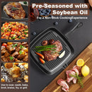 Four-piece set Heavy Duty Cast Iron Skillet & Grill Pan Thickened Vintage Style Cookware for Steak Breakfast & Camping-3