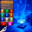Square Dynamic Water Ripple Projector Night Light 16 RGB Colours Rechargeable LED Atmosphere Lamp with Remote Control for Bedroom and Photography-1