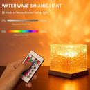 Square Dynamic Water Ripple Projector Night Light 16 RGB Colours Rechargeable LED Atmosphere Lamp with Remote Control for Bedroom and Photography-3