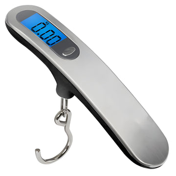 Black Portable Digital Luggage Scale 50kg High Precision Hanging Weigher with Backlit LCD Stainless Steel for Travel Home and Postal Use