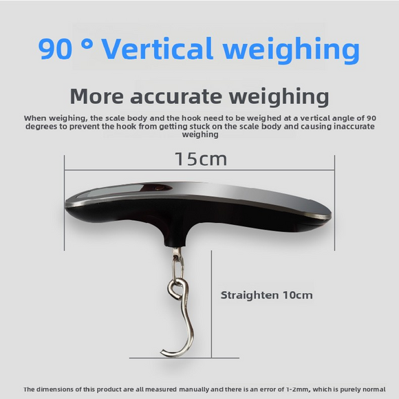 White blue light Portable Digital Luggage Scale 50kg High Precision Hanging Weigher with Backlit LCD Stainless Steel for Travel Home and Postal Use