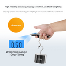 White Green light Portable Digital Luggage Scale 50kg High Precision Hanging Weigher with Backlit LCD Stainless Steel for Travel Home and Postal Use-3