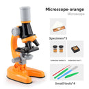Orange Kids Biological Microscope Kit 100x 400x 1200x LED Magnification STEM Science Toy for School Students with Sample Slides-1