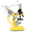 White Kids Biological Microscope Kit 100x 400x 1200x LED Magnification STEM Science Toy for School Students with Sample Slides-3
