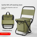 Olive green 3-in-1 Portable Folding Camping Chair with Built-in 10L Cooler Bag Lightweight Backpack Stool for Fishing Beach and Outdoor Picnics-3