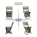 Olive green 3-in-1 Portable Folding Camping Chair with Built-in 10L Cooler Bag Lightweight Backpack Stool for Fishing Beach and Outdoor Picnics-5