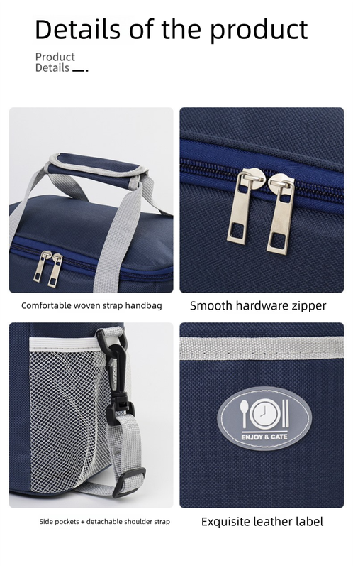 Insulated Lunch Bag Thermal Cooler Tote with Adjustable Shoulder Strap Waterproof Lining for Work School & Picnics Purple Small