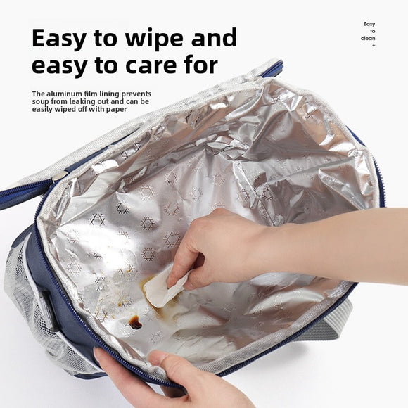 Large Insulated Cooler Bag Thermal Lunch Tote 16L Capacity with Adjustable Shoulder Strap for Picnics Camping & Work Black