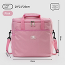 Large Insulated Cooler Bag Thermal Lunch Tote 16L Capacity with Adjustable Shoulder Strap for Picnics Camping & Work Pink-1